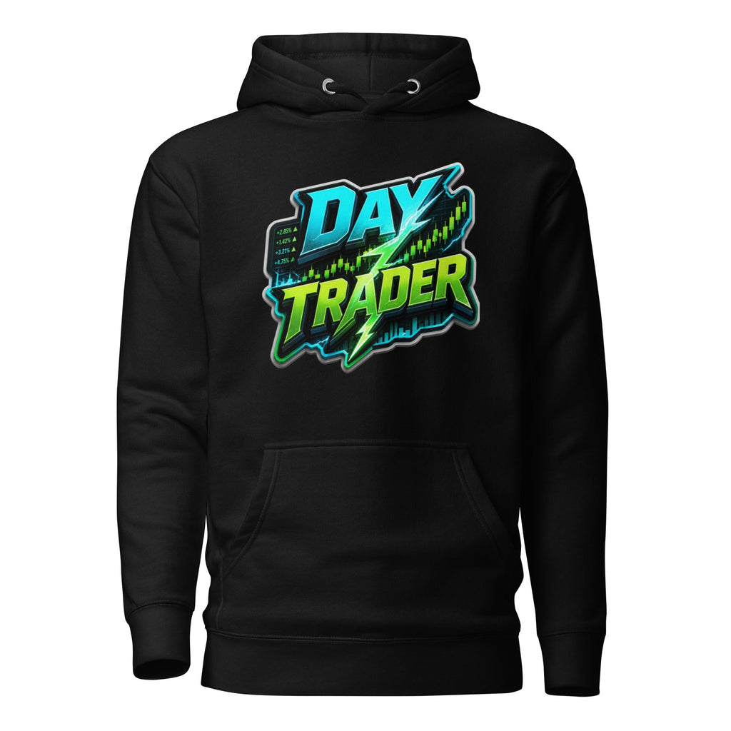 Black entrepreneur hoodie with bold branding - detail view