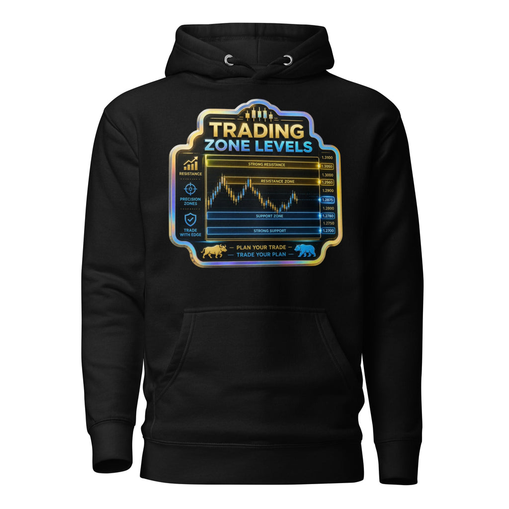 Black entrepreneur hoodie with bold branding - detail view